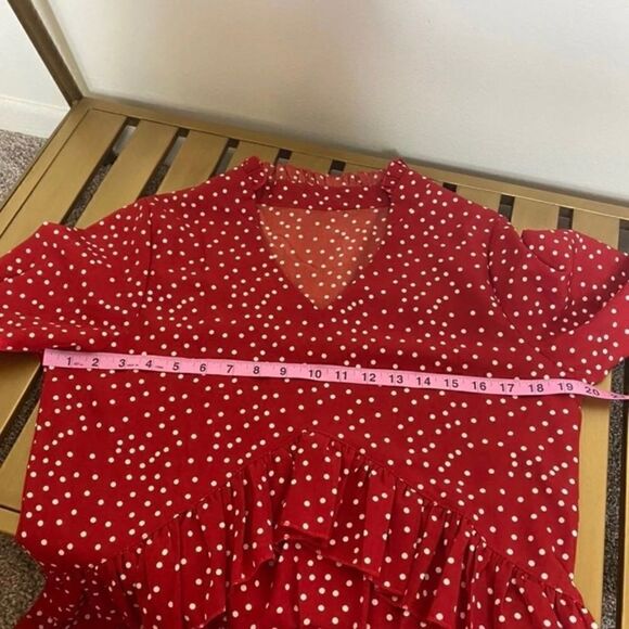 🔮 Unbranded Red Polka Dot/Ruffle Dress - Picture 3 of 4